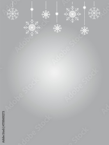 New Year and Christmas card with snowflakes