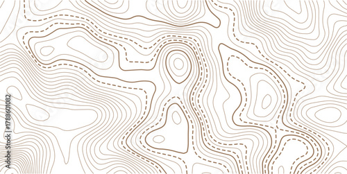 Golden line art background vector. Mountain topographic terrain map background with gold lines texture.Geographic mountain relief diagram line wave carve pattern.