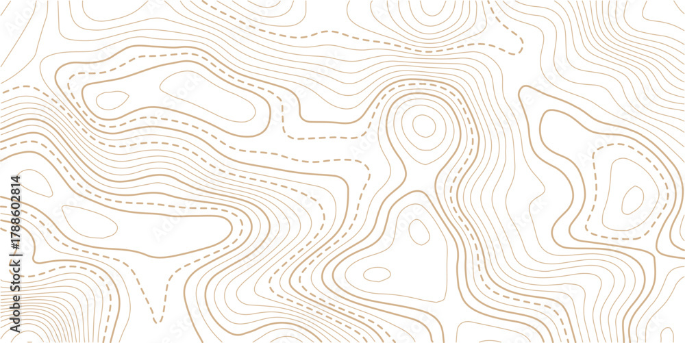 Fototapeta premium Topographic map background. Geographic line map with elevation assignments.Topographic map ,abstract height lines on white background ,vector.