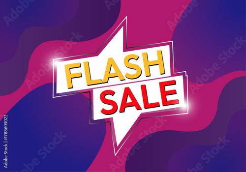 A vibrant flash sale banner with bold typography and eyecatching colors, perfect for promoting special offers and discounts