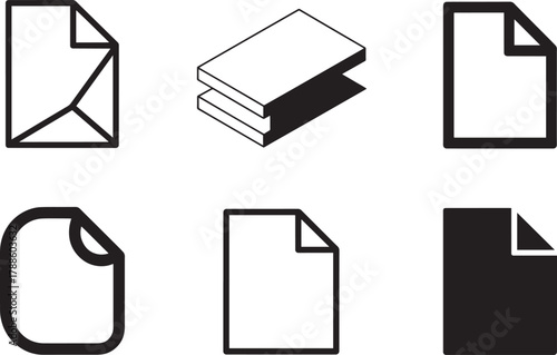 Various document file vector icons representing paperwork organization data management and archiving symbols.