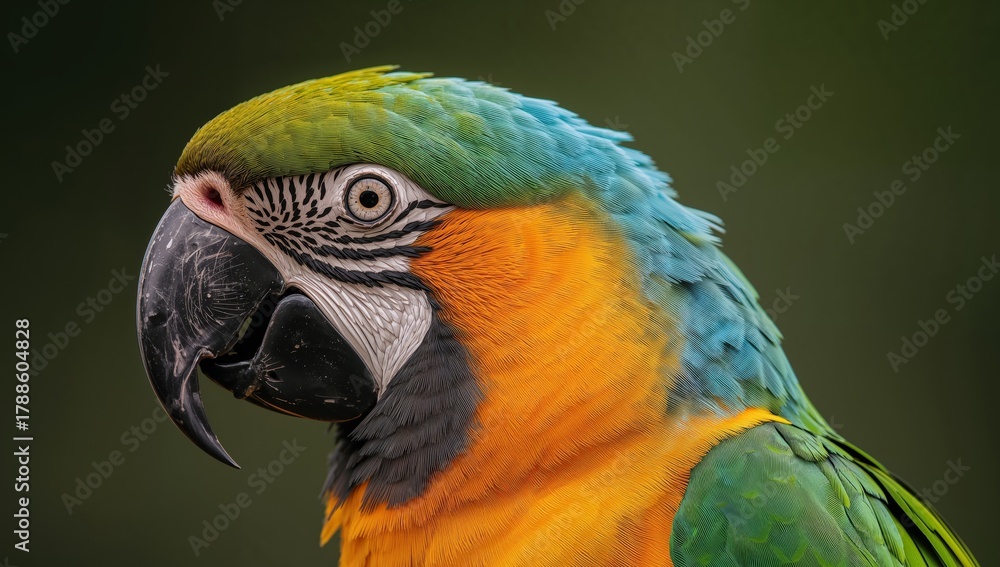 Obraz premium Avian Chroma. A Portrait of Plumage and Pattern, Focusing on Textural Details.