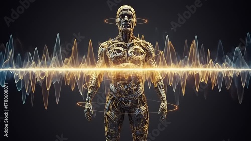Humanoid Machine Interface with Audio Waves Flowing Seamlessly Through the Body