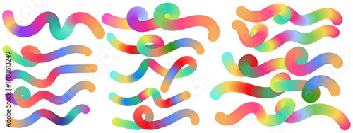 Abstract Colorful Gradient Waves on White Background Modern Design Element Vibrant Swirls and Curves for Creative Projects and Illustrations Decorative Backdrop for Digital Art