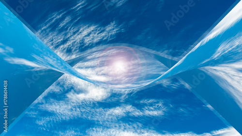 Photos fotos azules abstractas de nubes blancas con cielo azul, en forma de ojo y luz b