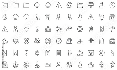 Collection of Line Icons for Web and Mobile Design Business, Technology, and More in Minimal Style