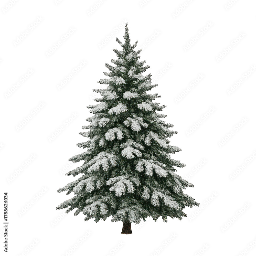 Fototapeta premium PNG Snow-covered evergreen tree illustration.