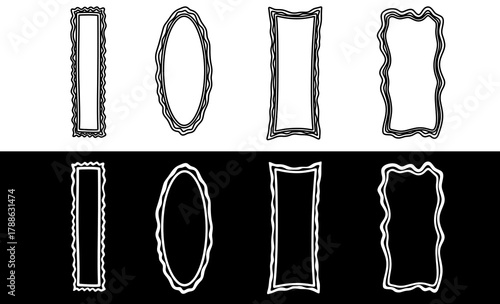 Wavy Edge Frame Box Vector Illustration – Modern Abstract Border Design