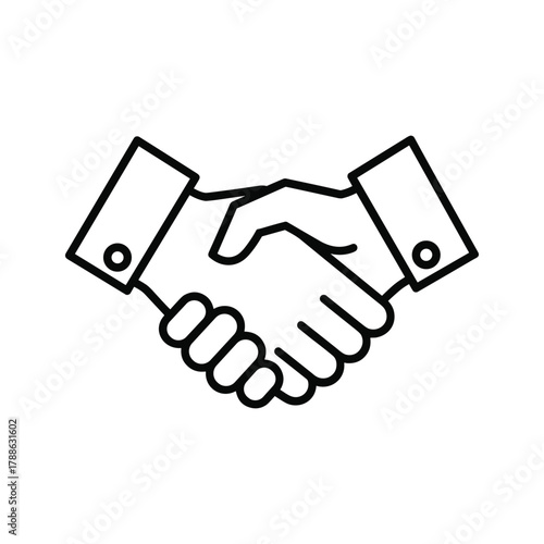 Handshake line icon, business agreement concept