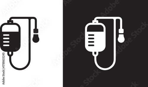 intravenous icon iv bag vector line art hospital medical equipment