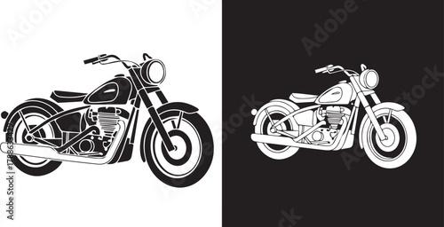 motorcycle silhouette dual tone cruiser icon vector illustration