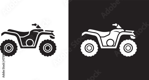 atv icon set black and white inverted vector silhouette for ui