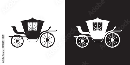 carriage vector classic horse cart illustration for branding use