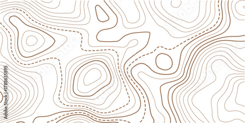 The golden on white contours topography stylized relief diagram line wave carve pattern background 
