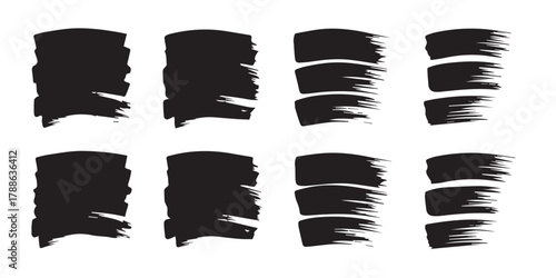brushstroke strokes sheet vector paint texture set for layouts