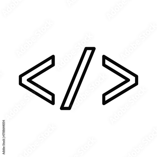 Code brackets symbol representing programming or coding