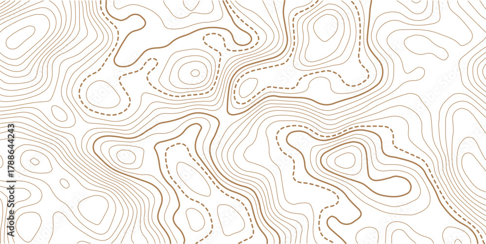 Fototapeta premium Topographic gold luxury map background. Geographic abstract pattern. The topo contour or wallpaper.White background with topographic wavy pattern design.