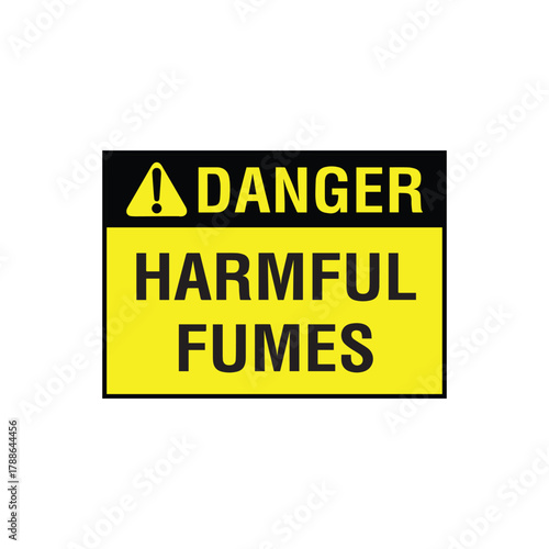 Danger Harmful Fumes Sign: Mandatory Warning Banner for Toxic Gas Inhalation Risk