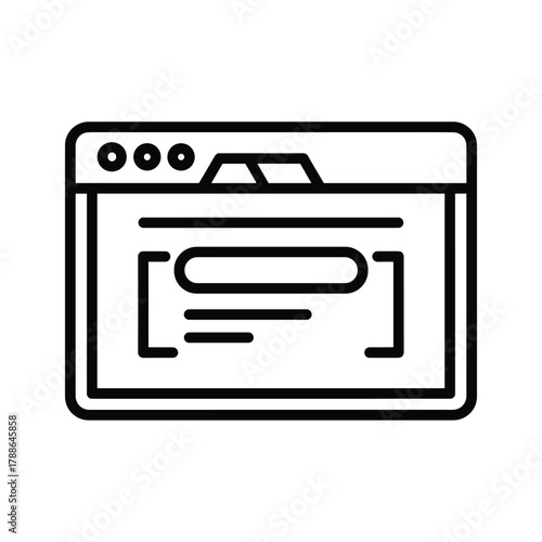 Web browser window icon with content