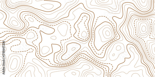 The golden on white contours topography stylized relief diagram line wave carve pattern background 
