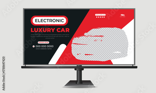 Modern Luxury Car Promotion Sales Vector Billboard Template Design