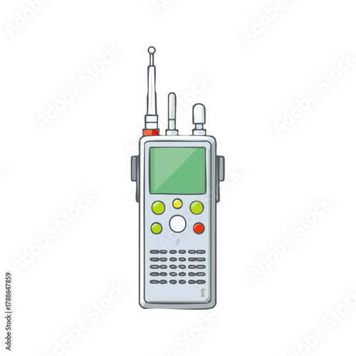 Handheld two way radio communication device vector illustration artwork