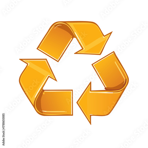 Wallpaper Mural Stylized orange yellow recycling symbol for eco friendly waste management and sustainability Torontodigital.ca
