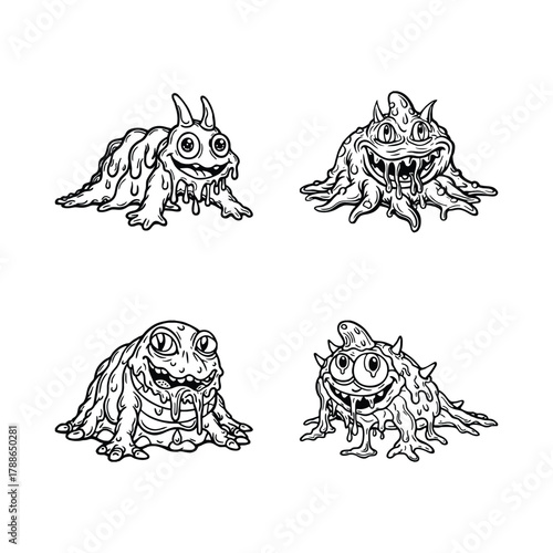 A set of slime isolated on white background