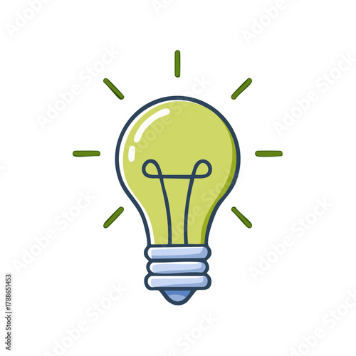 Glowing Light Bulb Idea Icon Concept Solution Innovation Creativity Thinking Brightness