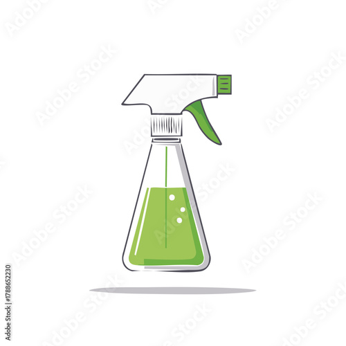 Simple green liquid filled spray bottle with ergonomic handle and trigger