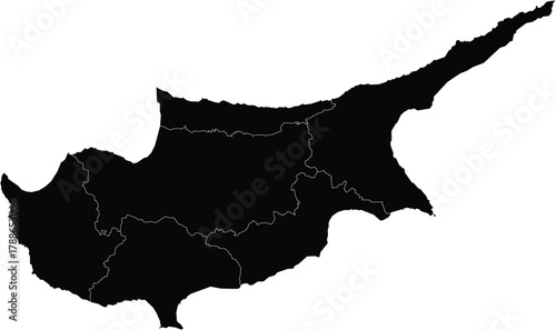 Vector Map of Cyprus with Regions