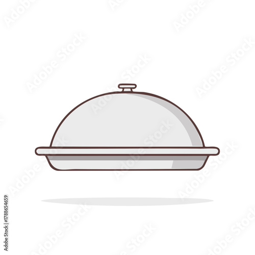Stylish domed serving dish with lid for restaurant catering and fine dining service