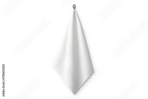 Wallpaper Mural White folded cloth towel hanging on a metal hook Torontodigital.ca