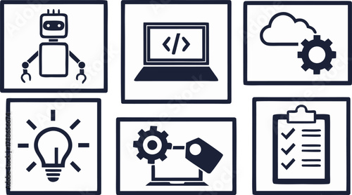 AI Powered Productivity Tools Vector Icons