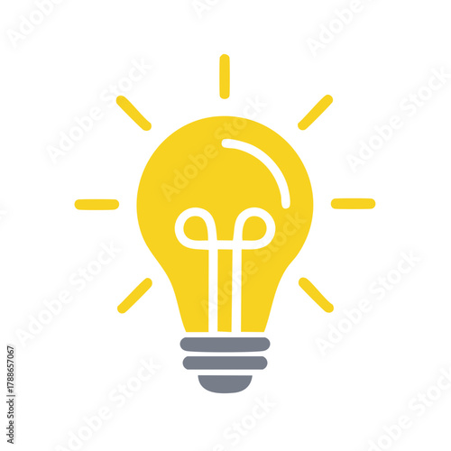 Yellow Light Bulb Symbol Icon Signifying Idea Innovation Energy Solution Concept