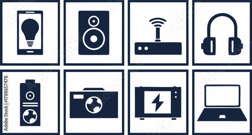 Smart Gadget Vector Icons Showing Smartwatch Profile