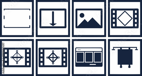 UX UI Design Vector Icons Showing Layout Grid