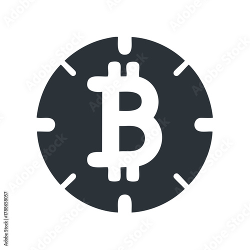 Stylized Bitcoin Cryptocurrency Symbol Icon Digital Currency Finance
