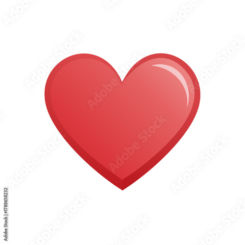 Free Download Vibrant red heart icon graphic illustration with glossy highlight representing love romance passion - GFXLoad