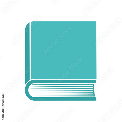 Teal closed book icon simple flat design vector illustration education learning knowledge literature symbol