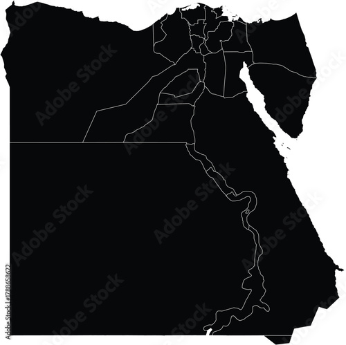 Vector Map of Egypt with Regions