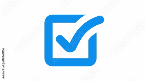 Animated check mark symbol representing approval, success, or correctness. Minimal tick mark icon on transparent background for UI, business, or digital design projects.