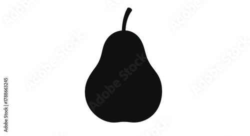Black pear fruit silhouette icon design element vector graphic