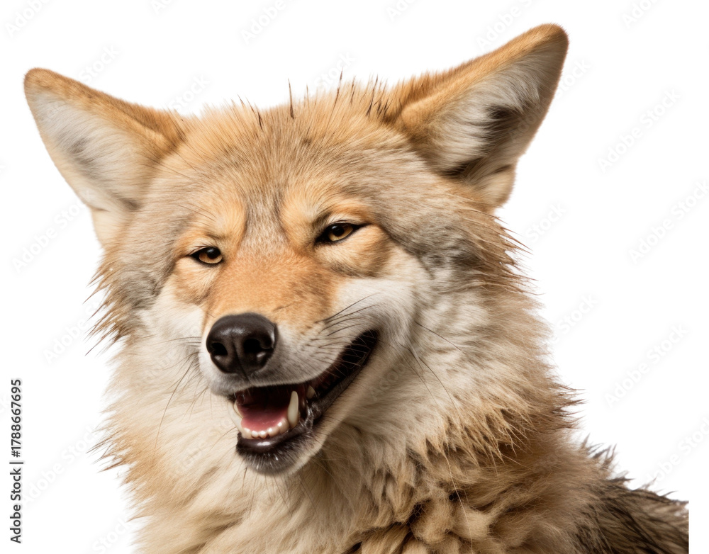 Naklejka premium PNG Smiling coyote wildlife mammal animal.