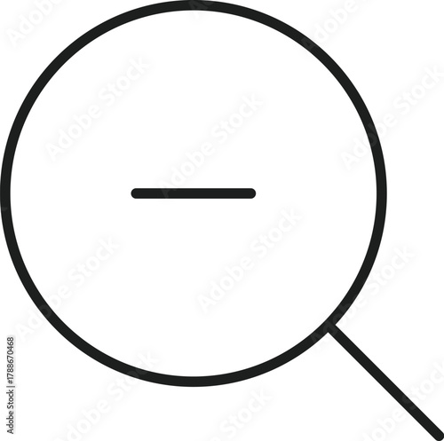 Magnifying glass with minus sign icon
