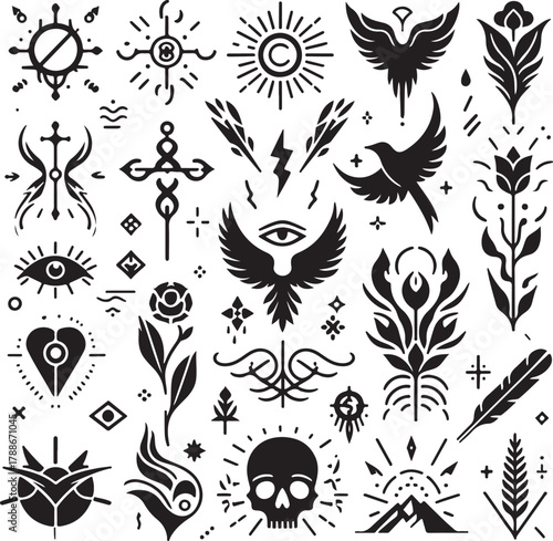 Dreamcatcher Illustration With Moon and Feathers Ethnic Amulet With Circle and Waves For Tattoo Prints Isolated Vector Design Concept Inspiration