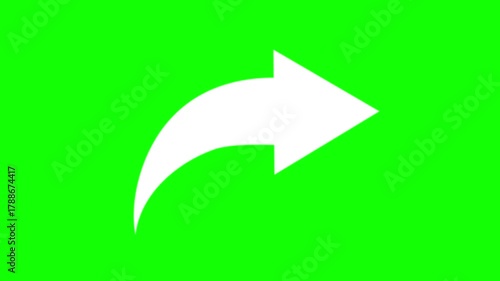 Share arrow symbol on green screen chroma background motion animation