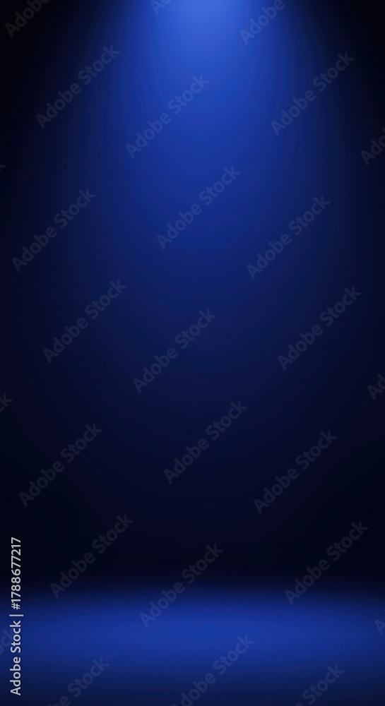 Obraz premium Deep dark blue abstract gradient background texture with a subtle bright light source glowing from the top corner ,texture, dynamic, indigo