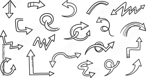 Collection of handdrawn arrows