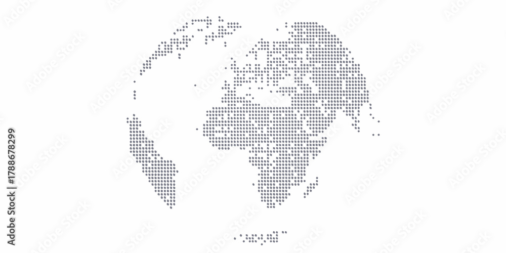 Fototapeta premium Abstract globe formed by many small dots representing global connection and digital network